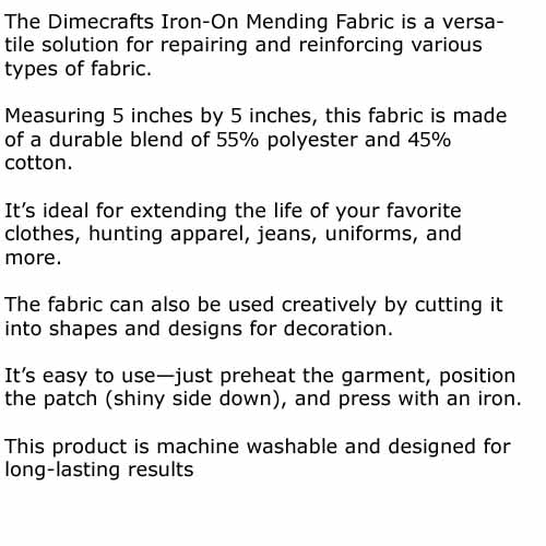 -Dimecrafts Iron-On 5in x 5in Poly-Cotton Mend & Repair Patches CT.2 Compare to Bondex (Burgundy)