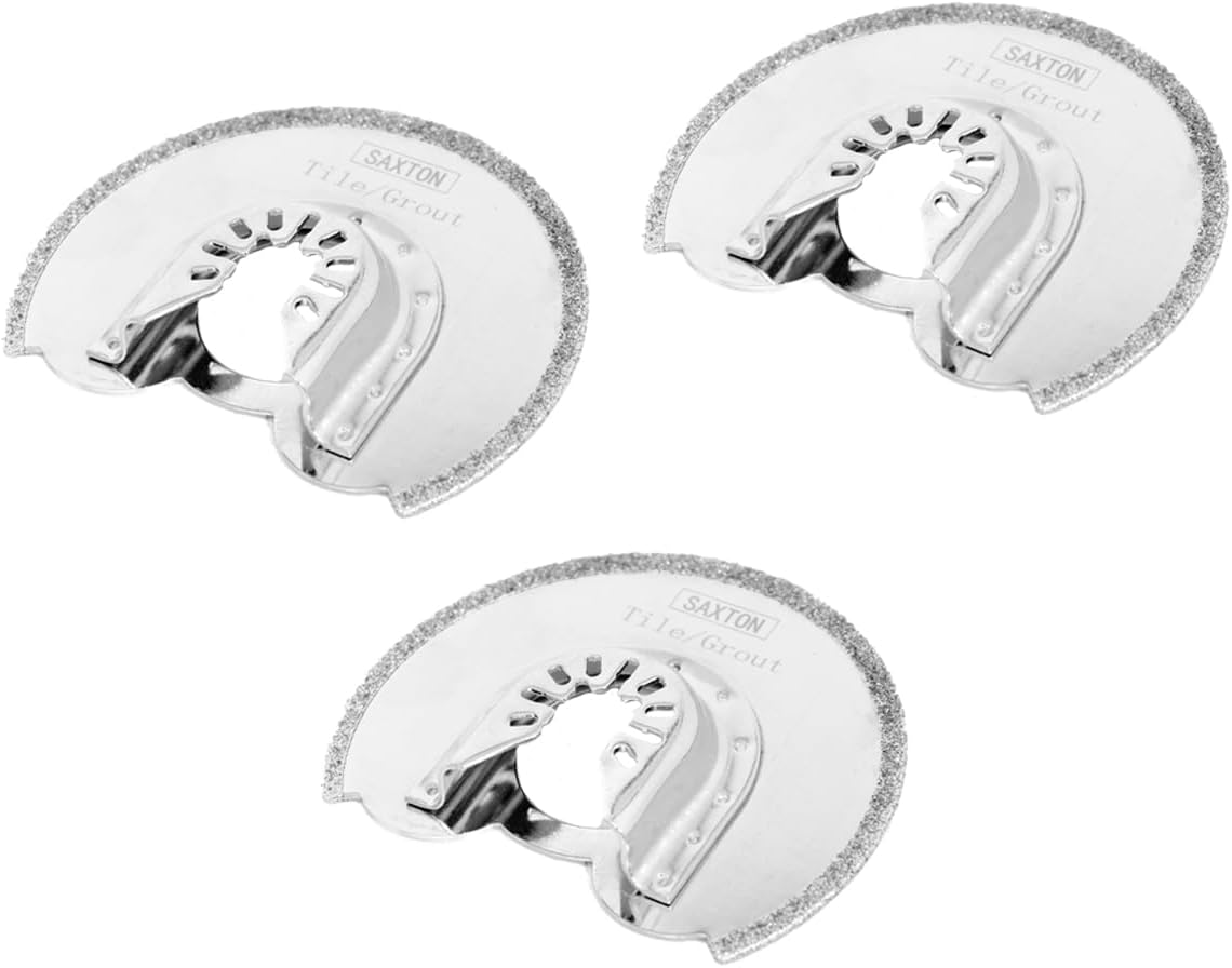 3x Saxton 90mm Diamond Coated Blades Dewalt Wolf Stanley Worx Oscillating Multitools