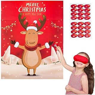 Christmas Party Games Pin The Nose On The Reindeer Christmas Games for Kids Christmas Party Favors Christmas Party Games Activities for Families Xmas Gifts Christmas Eve Games