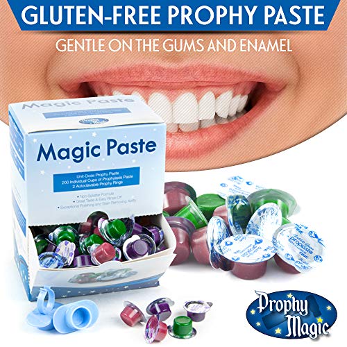 Flavored Gluten-Free Prophy Paste By Prophy Magic, Non-Splatter Formula Perfect For Polishing And Stain Removing With Fluoride Release, Easy Rinse Off, Variety, Medium (Pack Of 200), Model:265-200 #TOP4