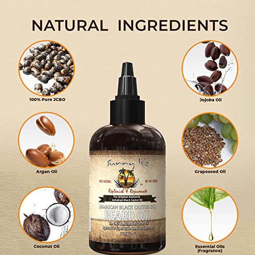 Sunny Isle Jamaican Black Castor Oil Beard Oil, 4 Oz. | Thicker, Fuller, Healthier Facial Hair #TOP2