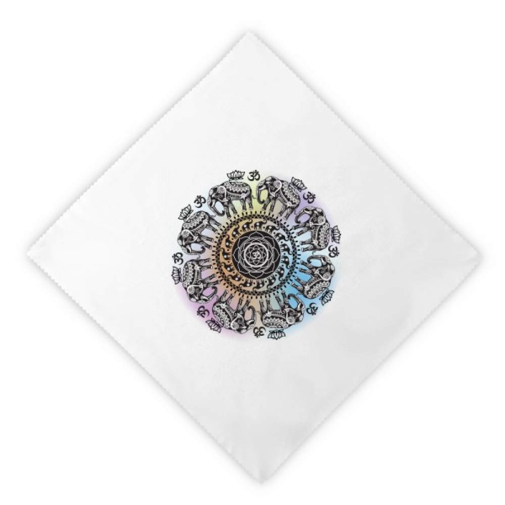 Servilletas de tela lavables DIYthinker, solución para cenas con diseño redondo de elefante