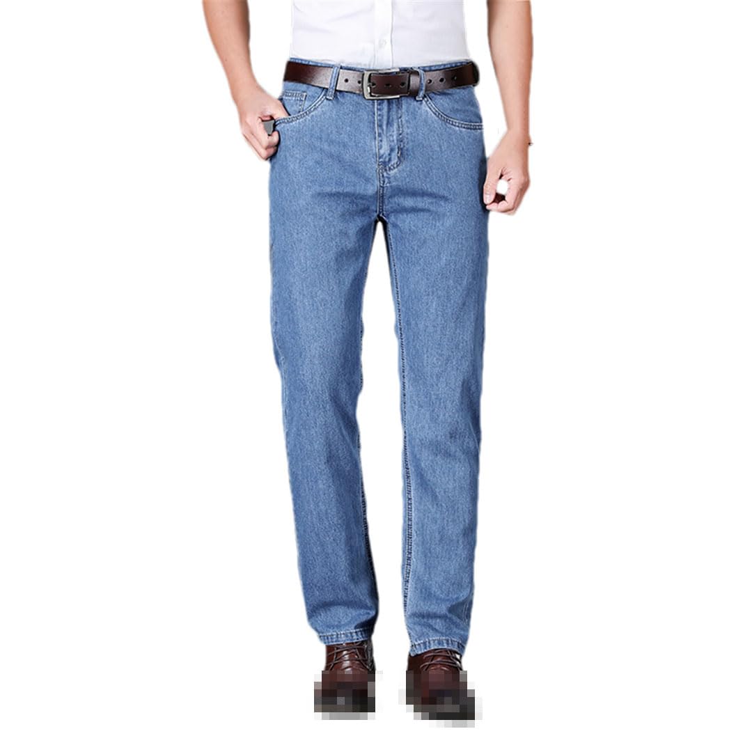 Vogrtcc Jeans da Uomo Business Casual Pantaloni Elastici Dritti