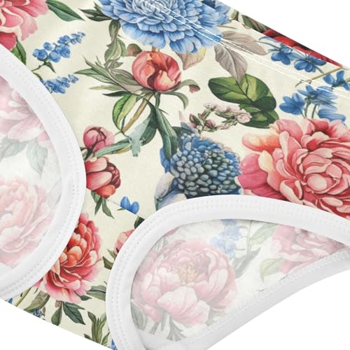 Joisal Designer Toddlers Underwear Floral 2t Cotton Little Girl Panties Vintage Pink Blue Florals Briefs Girls Undies4