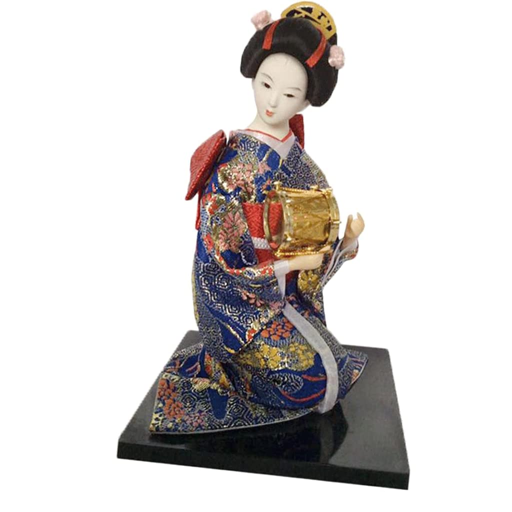 AAPIE Poupée Kimono Geisha Japonaise Position accroupie Poupée Kimono Japonaise Geisha Poupée Kimono Asiatique pour décoration de Table