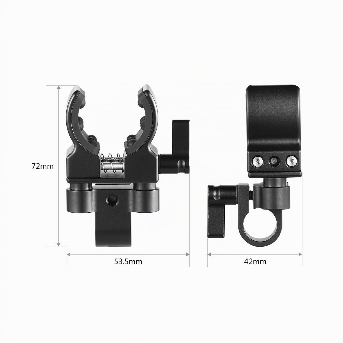 SMALLRIG Soporte de micrófono, Clip de Micrófono Tipo Escopeta (para 19-25 mm de Diámetro) con Gel de Sílice Elástico, Absorción de Golpes y Ruido - 1993