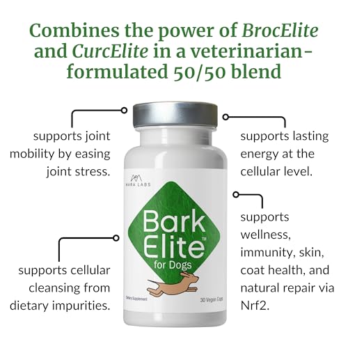 Mara Labs BarkElite for Dogs | Stabilized Sulforaphane & Bio-Enhanced Curcumin 50/50 Blend | Veterinarian Formulated | Supports Joint Mobility, Enhanced Energy and General Well-Being | 30 Capsules — view 4