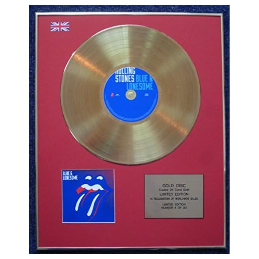 Century Presentations The Rolling Stones - Disco LP recubierto de oro de 24 quilates de edición limitada, color azul y solitario