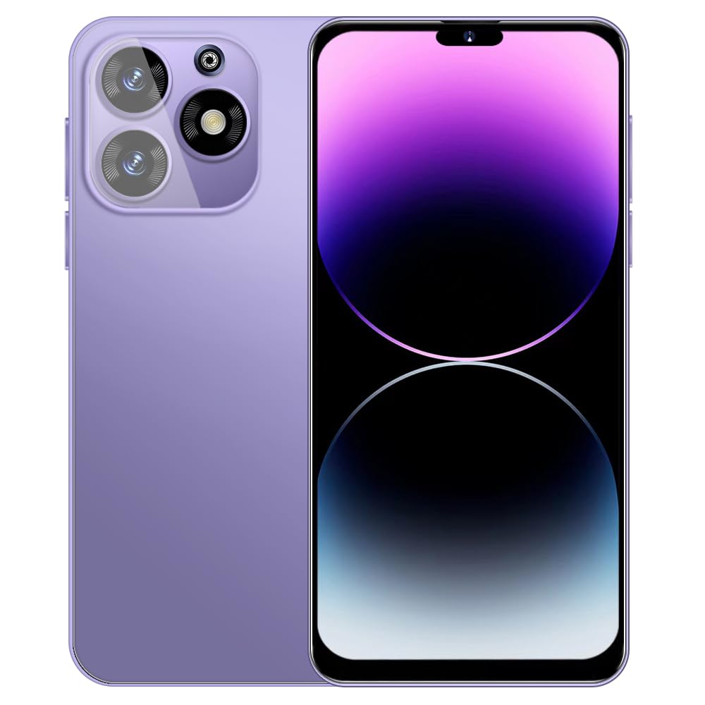 Unlocked Mobile Phones, 6.5 inch HD Display, Android10.0, Dual SIM, Dual Cameras, 1GB RAM+16GB ROM (Expandable to 128GB), Support: WiFi, Bluetooth, FM (Purple)