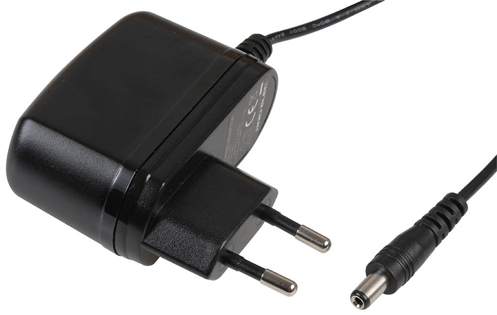 PRO ELEC PELL0219 12V,1A, 12W, Euro 2 Pin, Plug In Power Supply, 2.1mm Plug