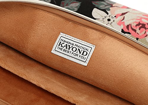 Kayond Black Rose Patten Canvas Water-Resistant 15.6 Inch Laptop Sleeve #TOP5