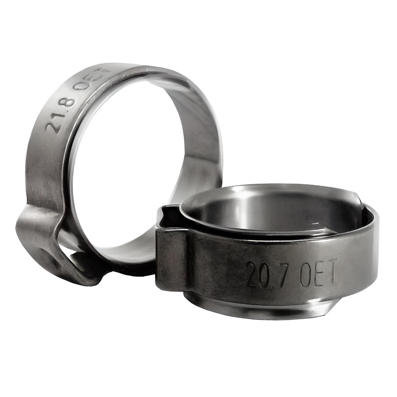 OCS Parts - Oetiker 154 Single Ear Clamps with Insert, Stainless Steel, 12.3 mm Size, Pack of 50, Includes OCS Parts 2-Year Warranty