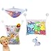 Produktbild Yizish 3 x Bad Spielzeug Organizer, Baby Bad Toys Aufbewahrungstasche Ecke Net Badewannen Aufbewahrung mit 6 Saugnäpfe für Kinder, Babys
