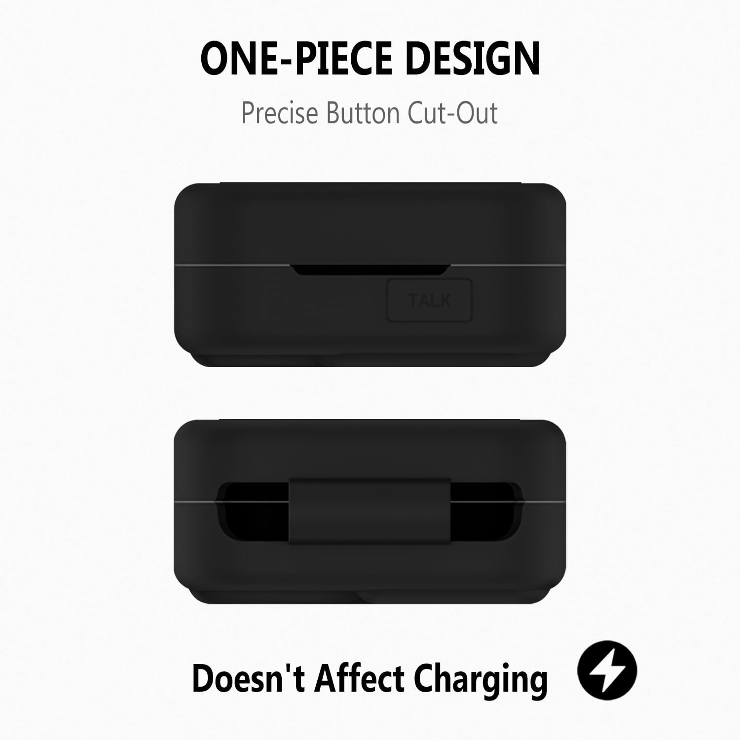 Geiomoo Silicone Case for Nothings Ear (3), Soft Flexible Scratch Resistant Protective Cover with Carabiner (Black) - Image 5