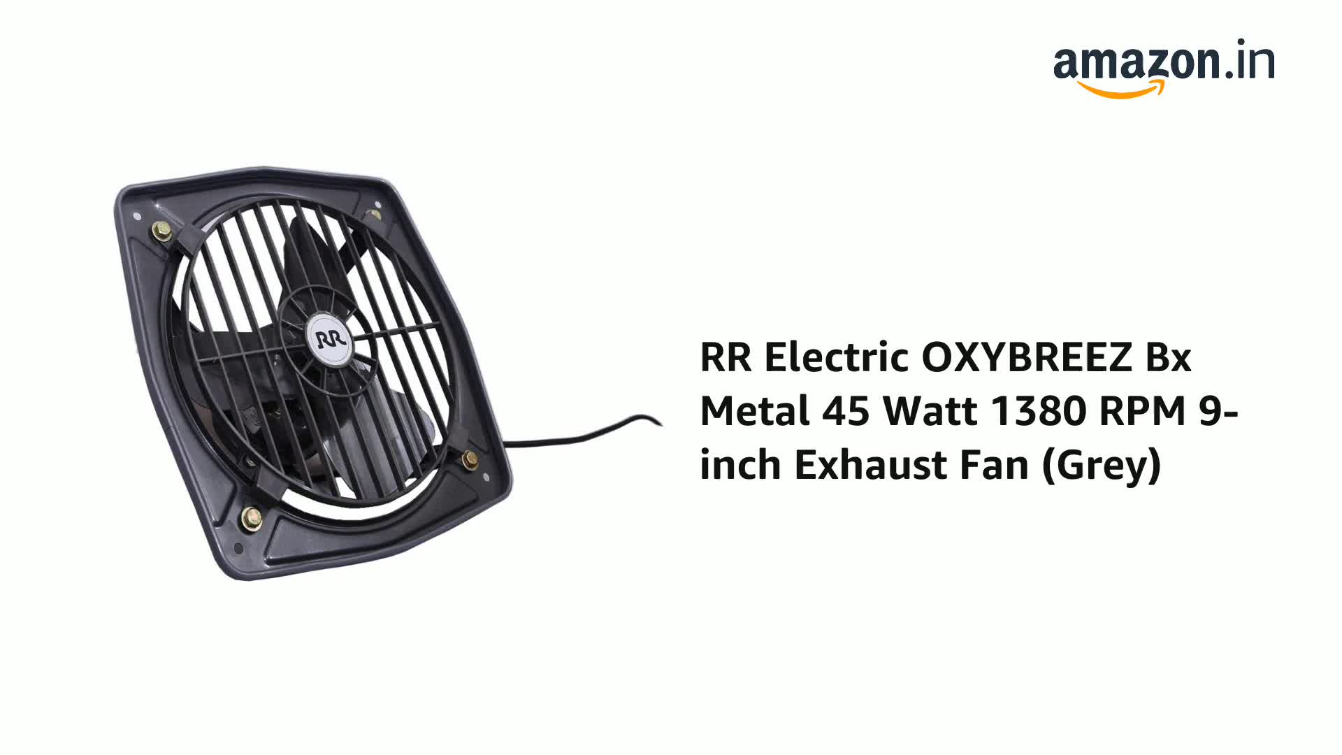 RR Electric OXYBREEZ Bx Metal 45 Watt 1380 RPM 9-inch Exhaust Fan