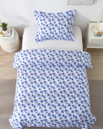 Image of Duvet Cover Twin /TXL - Floral Duvet Cover - 3 Piece - Blue Hydrangea