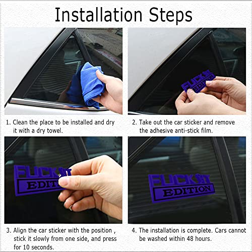 Image of Fuck IT Edition Emblem, Car Exterior Emblems Badge 3D Sticker Decal, Fuck-IT Edition Emblem 3D Fender Badge Decal, 3D Fender Badge Decal Car Truck Replacement, Fit for All Cars (Blue Black)