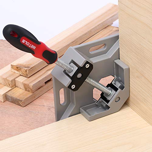 Image of WETOLS Corner Clamp for Woodworking 4PCS 90 Degree Right Angle Clamp with Adjustable Aluminum Alloy Swing Jaw, Single Handle Clamps for Woodworking, Photo Framing, Gifts for Men Dad