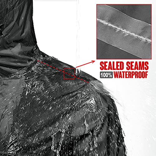 Rodeel Men's Waterproof Rain Lightweight Reusable Hiking Hooded Coat Jacket for Outdoor Activities2