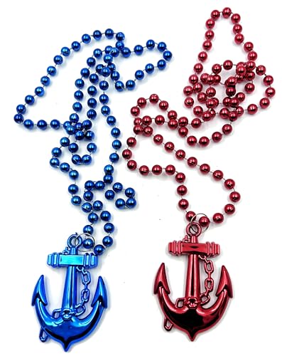Gasparilla Pirate Bead Necklace Anchors Two Strands