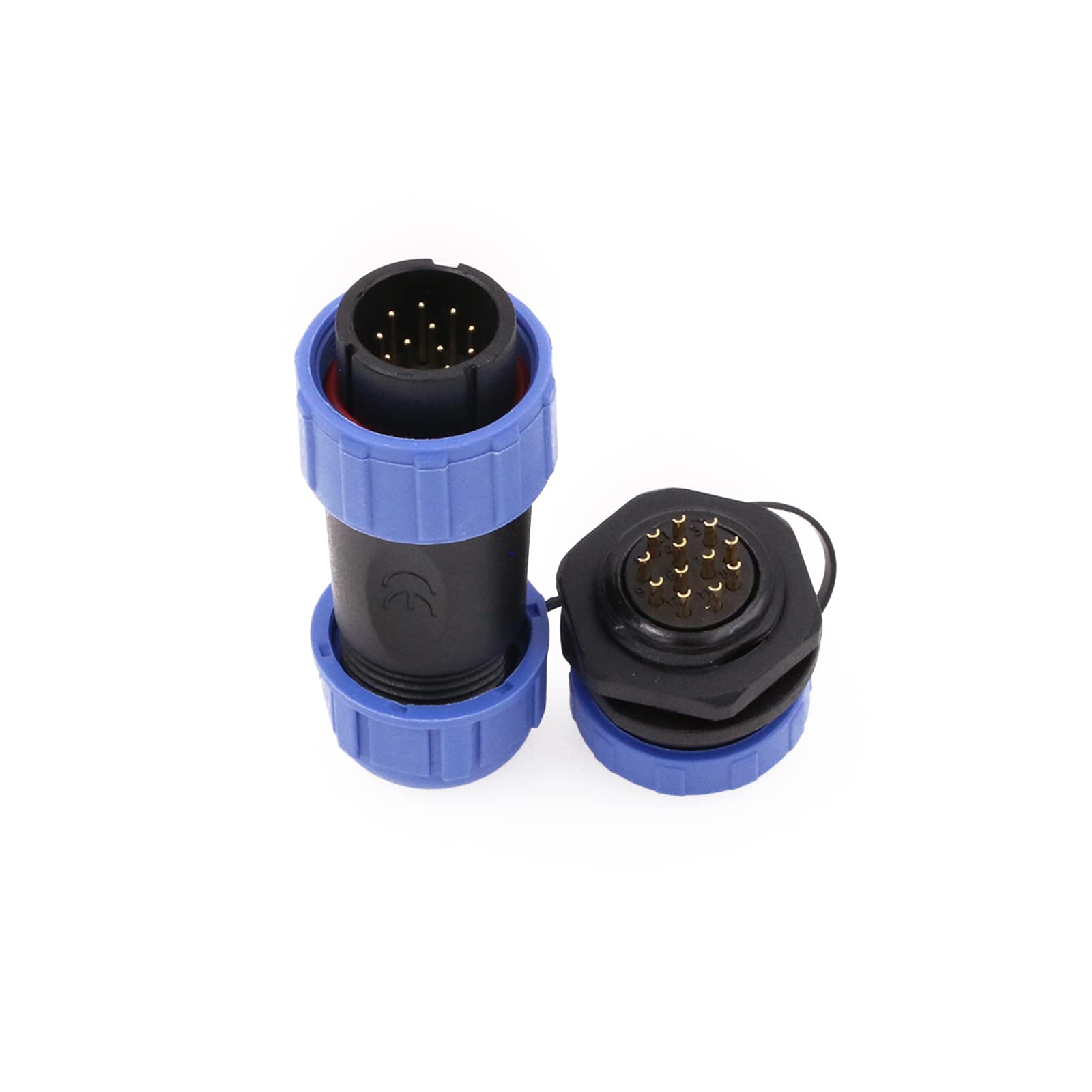 ZBLZGP SP21 12 Pin Industrial Electrical Cable Wire Connector,Panel Mount 21mm Waterproof Circular Electrical Wire Connector,Cable Plug Socket High Voltage Bulkhead Heavy Connector - Image 2