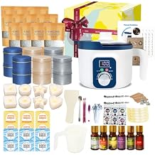 DIY Candle Making Kit for Adults with Smart Wax Melting Pot, Soy Wax, 12 Jars, 8 Tealight Candle Molds, Wax Making Kit for Candles with Digital Wax Melting Pot