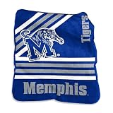 Logo Brands NCAA Memphis Tigers Striped Raschel Throw Blanket – 50 x 60 Soft Fleece Blanket, Officially Licensed Collegiate Design, Cozy Throw for Tailgating, Game Day, & Home Décor