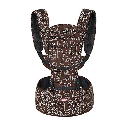 YQ&TL Porte-bébé Sling 0-36 Mois Coton épaule Quatre Saisons bébé Avant énorme Taille Tabouret Multifonctionnel Respirant bébé Tabouret Simple, Brun