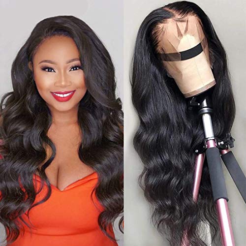 YX Hair 360 Lace Frontal Body Wave Human Hair Wigs Pre Plucked 150% Density Brazilian Virgin Remy Wigs with Baby Hair Natural Black 20 inch
