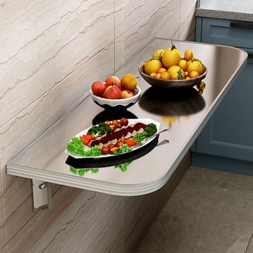 304 Stainless Steel Wall Mount Folding Shelf, Heavy-Duty Serving Station for Food Trucks, BBQ Grills, Restaurant Prep Table (90x40cm/35x16in)