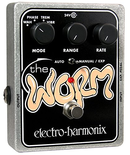 electro-harmonix Worm The Worm Vibrato/Tremolo Pedal - Pedal de efecto vibrato para guitarra, color plateado