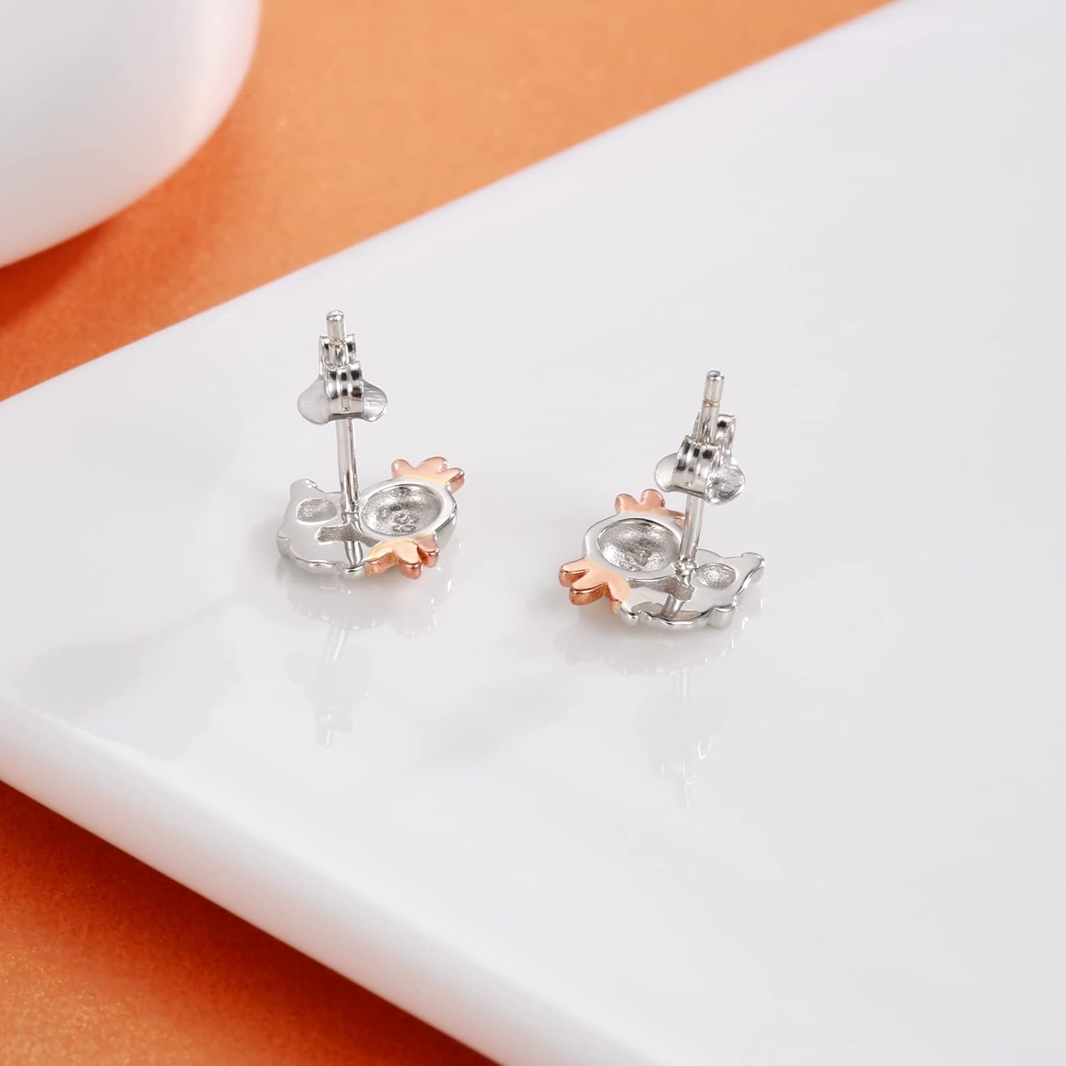 925 Sterling Silver Axolotl Earrings Ring Hypoallergenic Cute Animal Jewelry Gifts for Women - Image 4