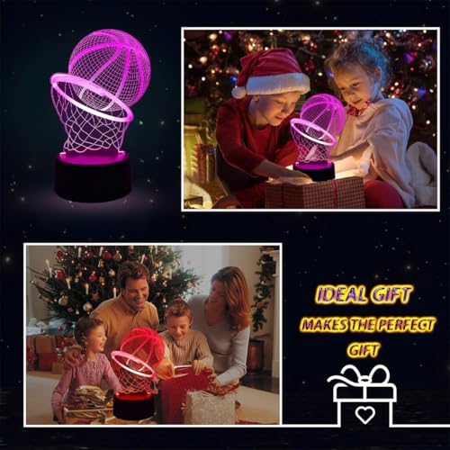 Veilleuse Basket 3D LED télécommande, USB Deluisho