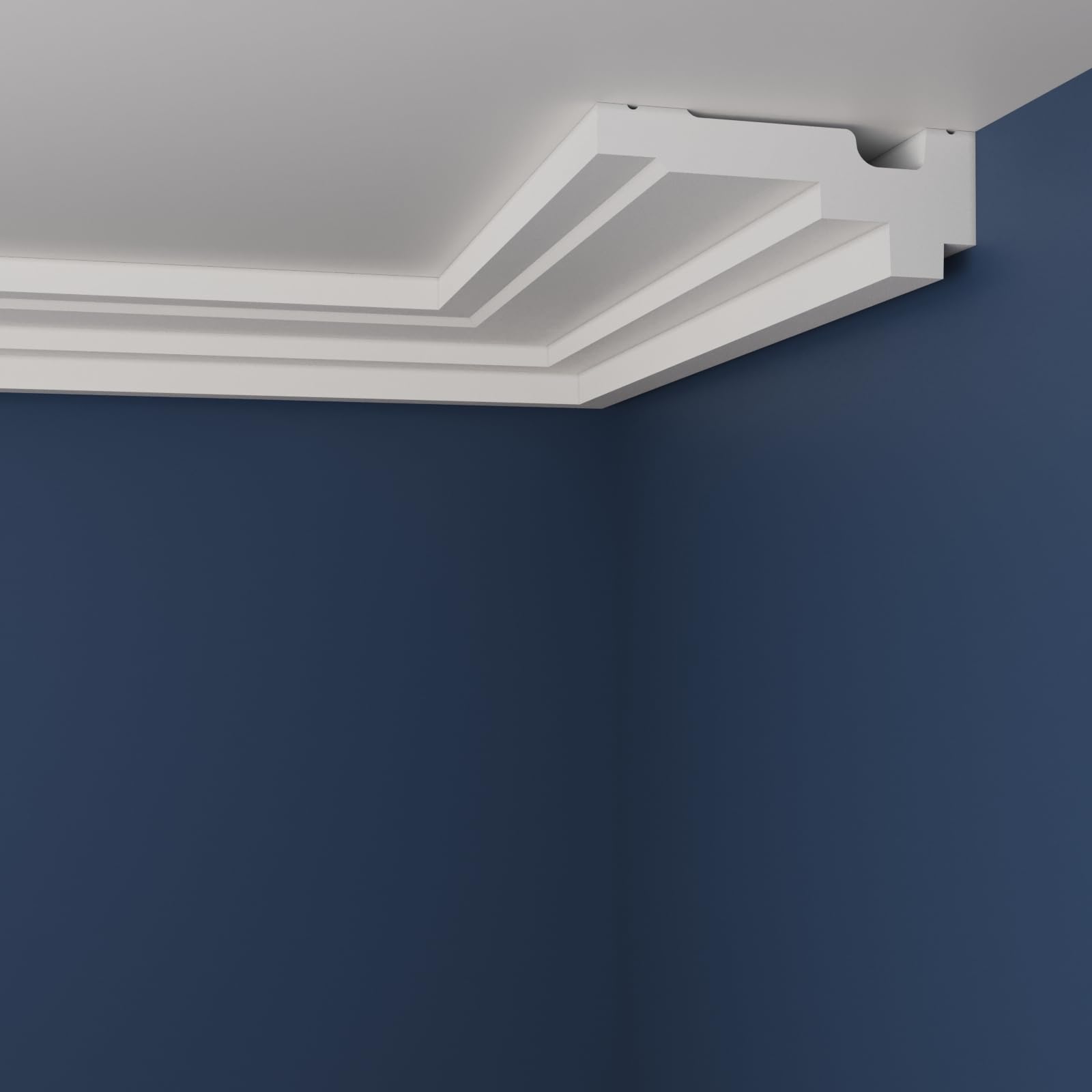 WOLDECOR Premium XPS Coving Cornice – Lightweight Decorative Coving for Ceilings, Durable Cornice Moulding Trim, Paintable XPS Ceiling Coving for Modern Home Interiors (WM08, 10 Meters)