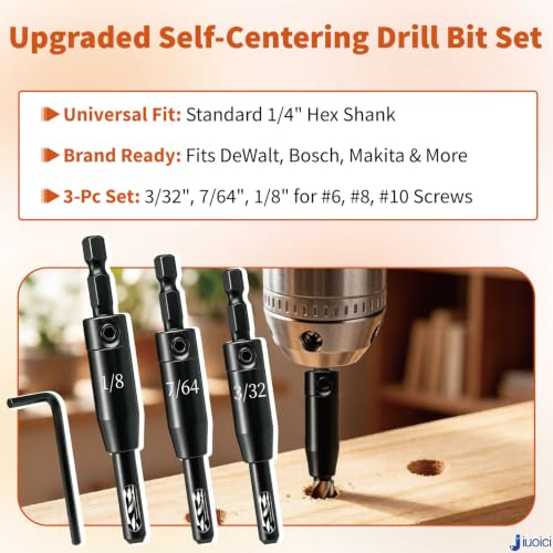 Upgraded Self-Centering Hinge Drill Bit, VIX Bit Set, High Speed Steel Alternate view