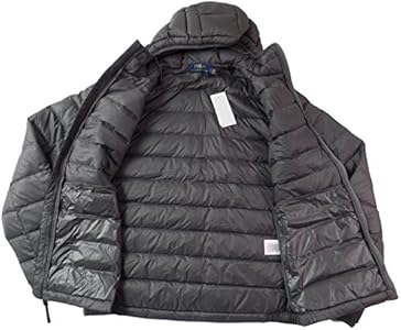Polo men's full zip hooded puffer jacket Clearance
