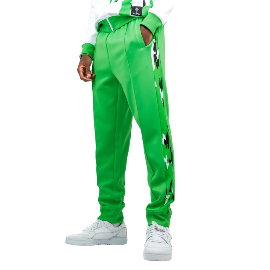 Borussia Mönchengladbach Retro Hose „1995“ Hellgrün | Offizieller Fanartikel Fohlenshop | Gladbach Trainingshose 90er Look