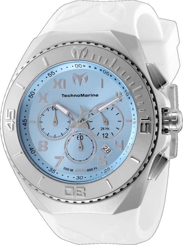TechnoMarine Manta Men 48.00mm Stainless Steel Steel Light Blue dial VD53 Quartz