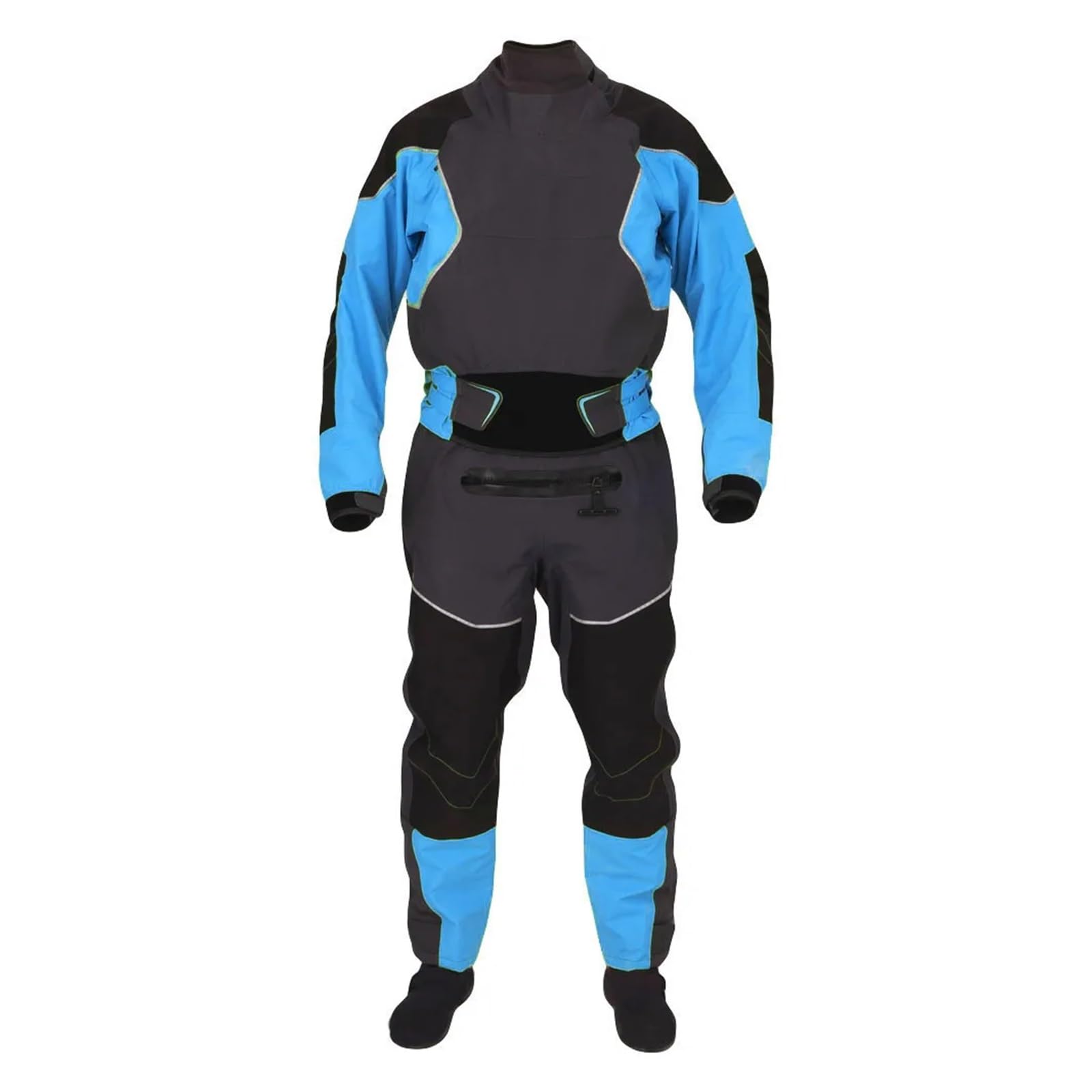 4-lagiger Kajak-Trockenanzug for Herren, Latexdichtungen an Hals und Handgelenk, zweifach verstellbarer Überrock, Neopren-Klettverschluss Zum Kajakfahren, Schwimmen