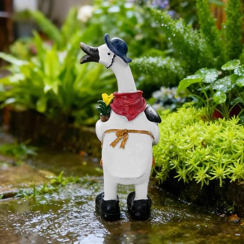 Statue de canard en résine étanche et durable pour parcs et cours extérieures