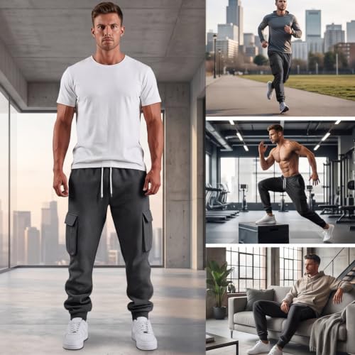 Cargo Joggers Men Baggy High Waisted Pants with Pockets Work Trousers - image 5