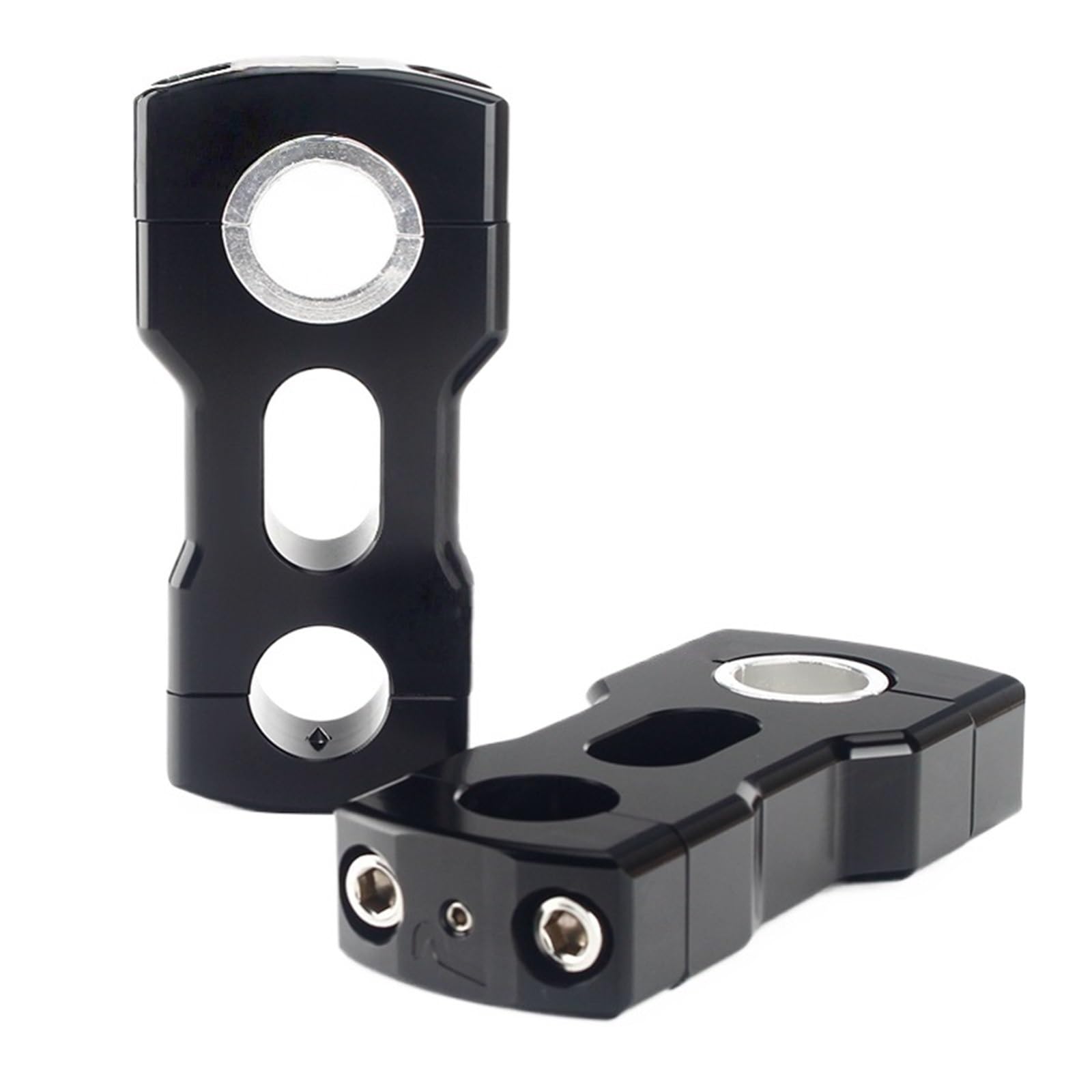 EHYSYN Handlebar Risers 2" Height Ski ATV UTV Quad 22mm 28mm Bar Clamp(3 inch black)