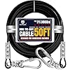 Tie Out Cable for Dogs Up to 300lbs,50ft Extra Strong 1000lbs Break Strength Tie-Out Tether Trolley Training Lead,Dog Run Cable for Yard Garden Park Camping Outside (Black, 300lbs 50ft)