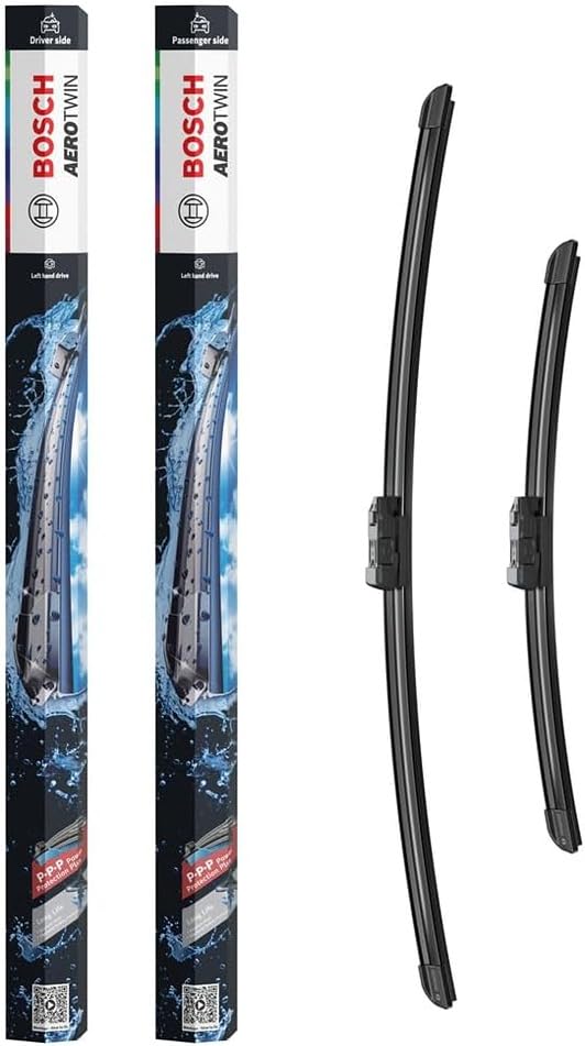 Bosch Aerotwin Aerotwin eA 295 S - Jeu de 2 Balais d'essuie-glaces de Remplacement Avant - Livrés avec Adaptateur Pré-assemblé - 600 mm / 400 mm - Boîte...