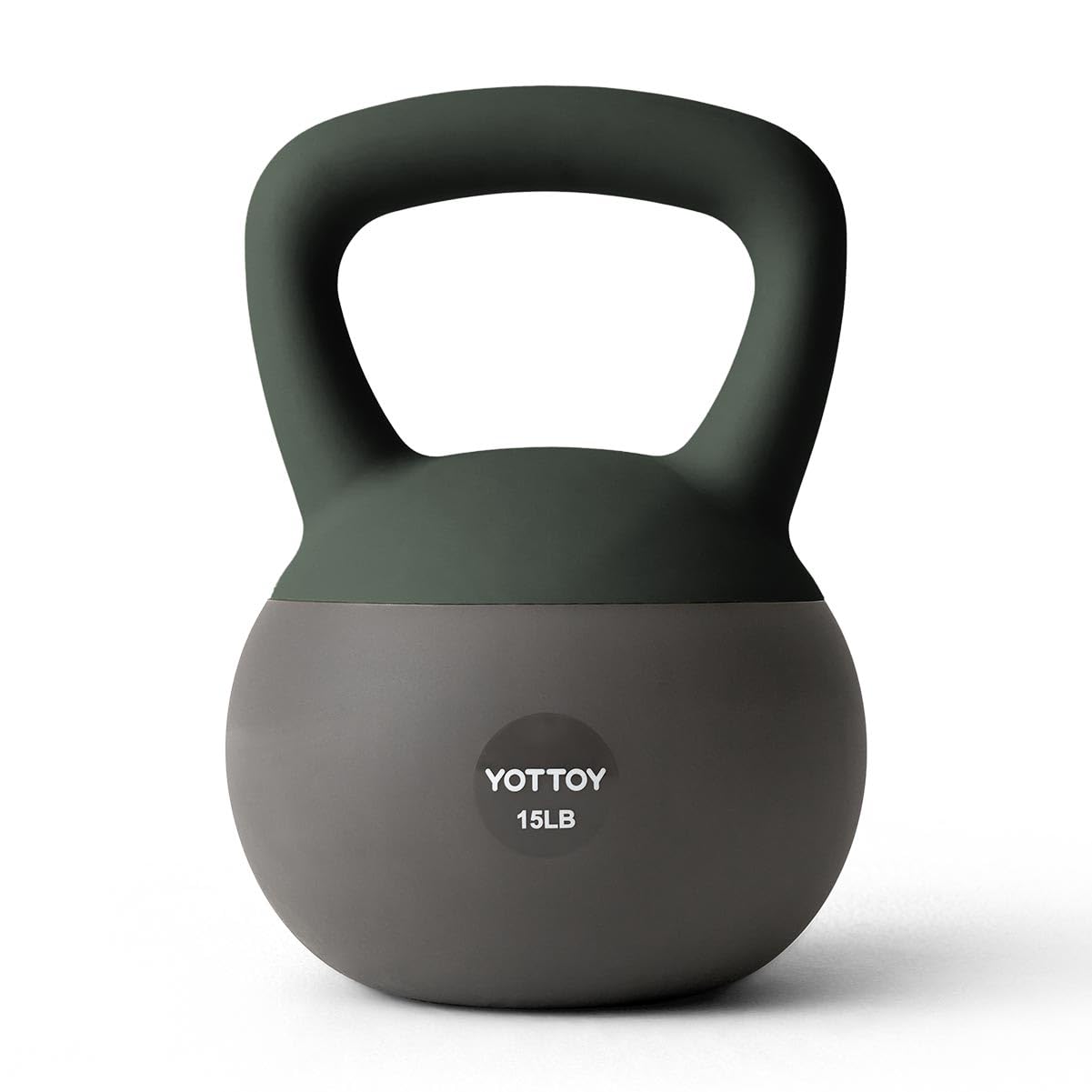 YOTTOY Soft Kettlebell, Set for Strength Training Kettlebells & Home Workouts, Soft-Sided Cushioned Base, Wide-Handle - Ideal for Men, Women, & Beginners (Green, 15LB)