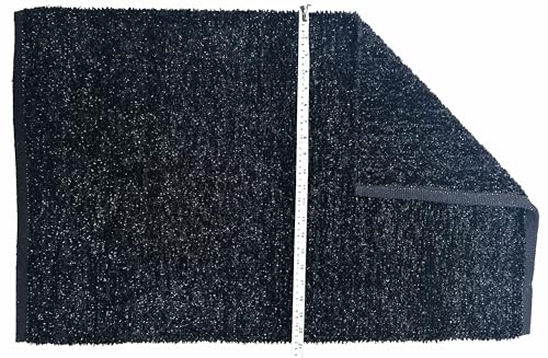 Image of House2Home Feather Cotton Blend Door Mat | 2Pc. Combo | 50x80cm | Side Binding - Available in 8 Colors (Charcoal)