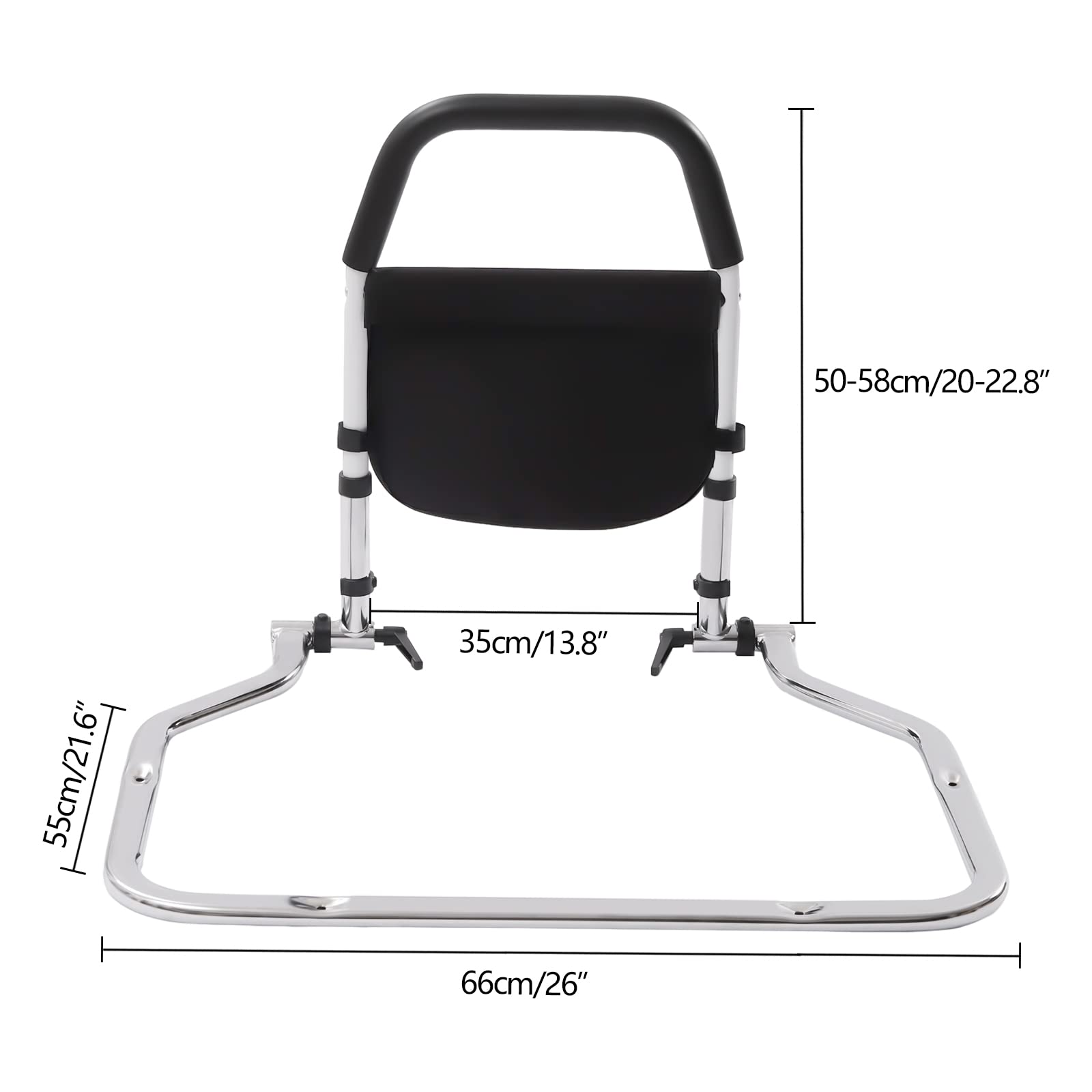 Cama ayuda para levantarse de la cama, barandilla de cama ajustable en altura para personas mayores, plegable, barandilla de cama, protección contra caídas, cama de acero al carbono