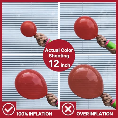 Image of PartyWoo Burgundy Balloons 100pcs 12 Inch Dark Chestnut Red Maroon Balloons for Graduation Wedding Thanksgiving Birthday Bachelorette Citizenship Strawberry Theme Party Decorations Red-Y62