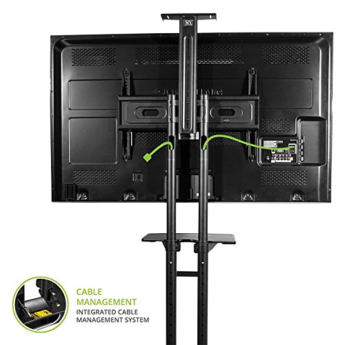 Image of MX Heavy Duty TV Wall Mount Stand for 32-65 inches LED /LCD /Monitor Screen's Full Motion 180 Rotatable Universal Wall Mount Bracket (Mobile TV Cart Floor Stand with Locking Wheels, 32 inch-65 inch)