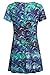 Plus Size Tie Dye Shirts For Women,Bepei Short Sleeves Long Tops Casual Blue XL
